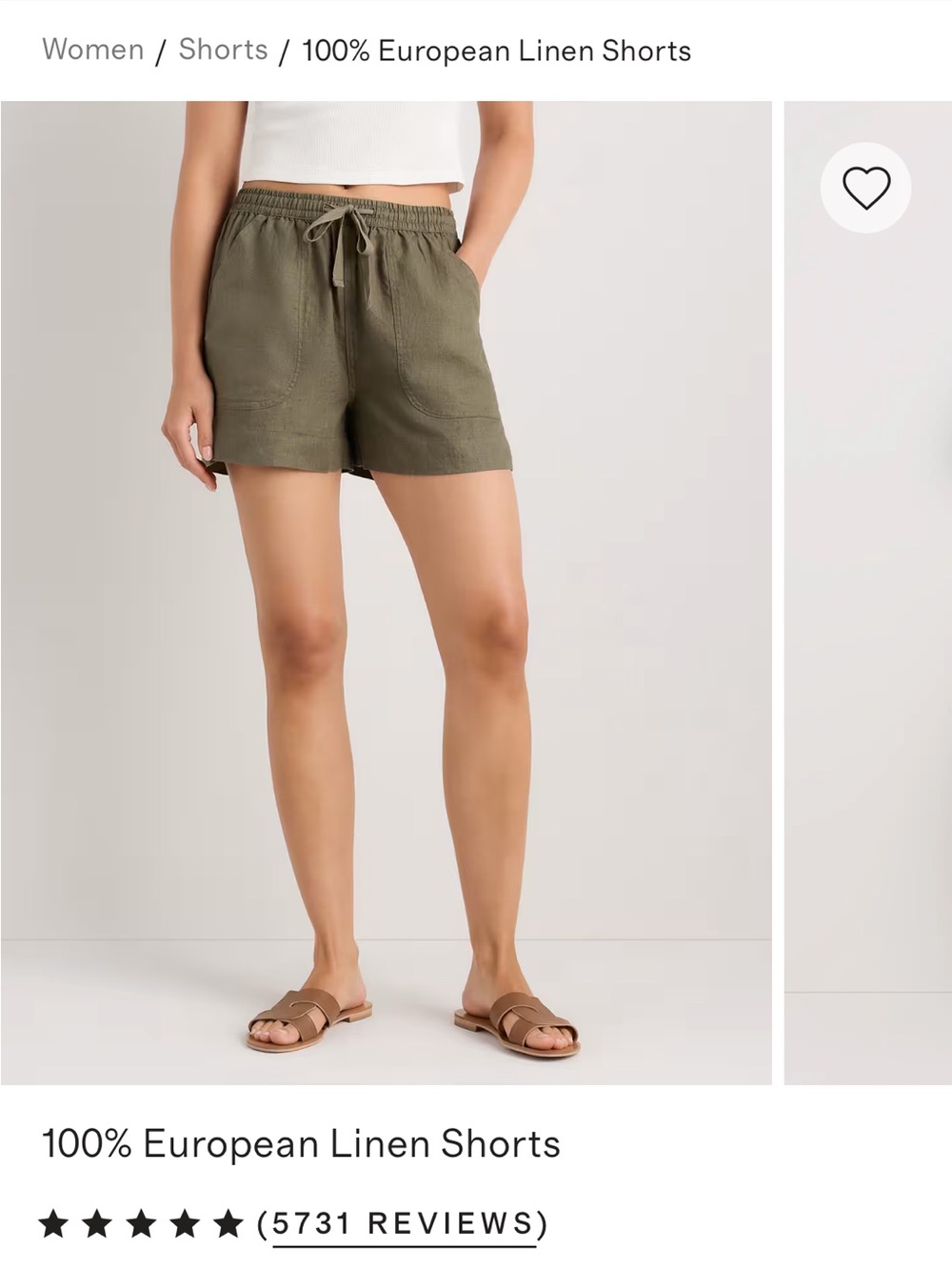 Quince 100% European Linen Women's Drawstring Shorts